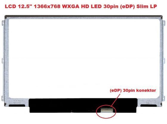 B125XTN01.0 HW1A LCD 12.5" 1366x768 WXGA HD LED 30pin (eDP) Slim LP display displej AU Optronics