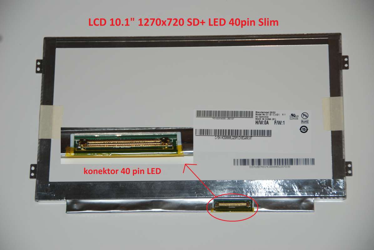 B101EW01 V.0 LCD 10.1" 1270x720 SD+ LED 40pin Slim display displej AU Optronics