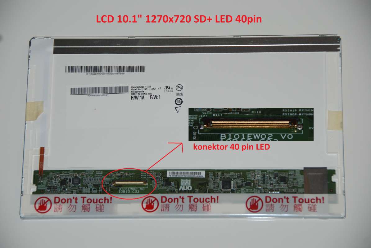 B101EW02 V.1 LCD 10.1" 1270x720 SD+ LED 40pin display displej AU Optronics