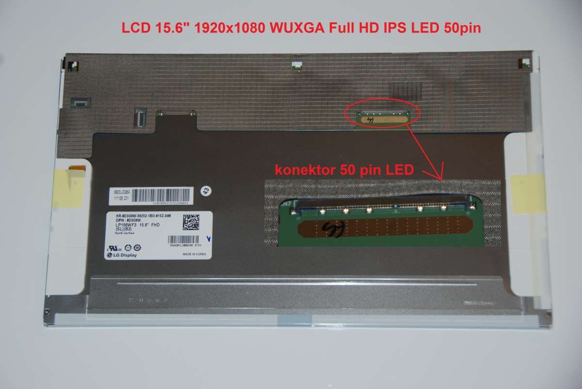 LP156WF3(SL)(B4) LCD 15.6" 1920x1080 WUXGA Full HD IPS LED 50pin display displej LG Philips