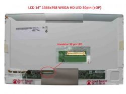 B140XTN01.1 LCD 14" 1366x768 WXGA HD LED 30pin (eDP) ľavý konektor display displej | matný povrch, lesklý povrch