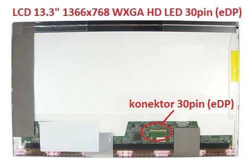 LTN133AT17-101 LCD 13.3" 1366x768 WXGA HD LED 30pin (eDP) display displej