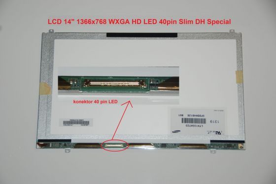 LTN140AT21-801 LCD 14" 1366x768 WXGA HD LED 40pin Slim DH Special display displej