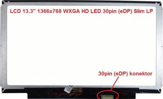 B133XTN01.6 HW4A LCD 13.3" 1366x768 WXGA HD LED 30pin (eDP) Slim LP display displej AU Optronics